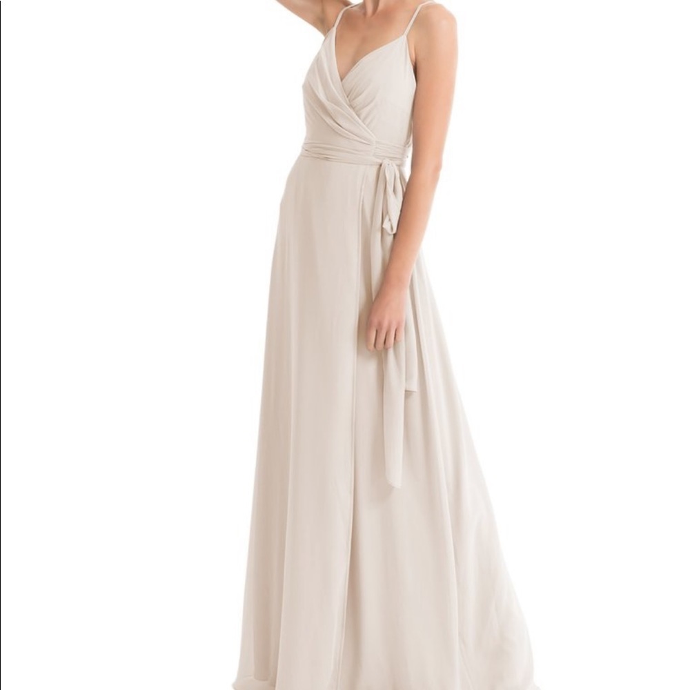 Joanna August Mandy wrap blush long maxi dress m